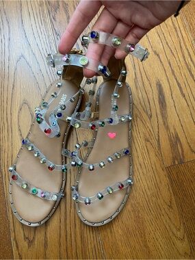Steve Madden multicolored rhinestone sandals